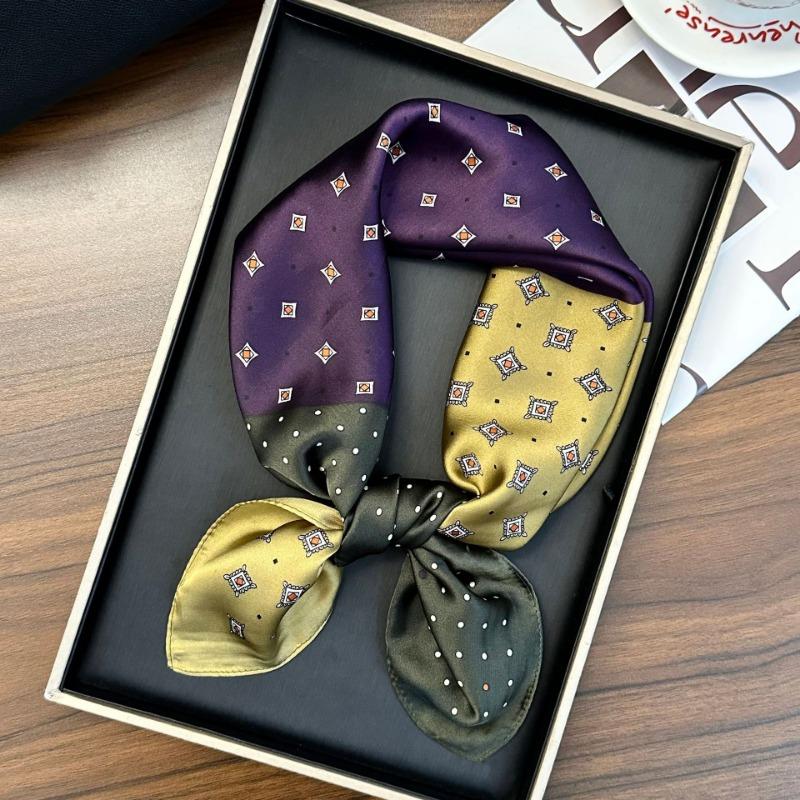 Polka Dot Silk Scarf Square Scarf High-end New Versatile Decorative Scarf Scarf Scarf Neck Cashew Flower Scarf Shawl Can Be Used As a Tube Top