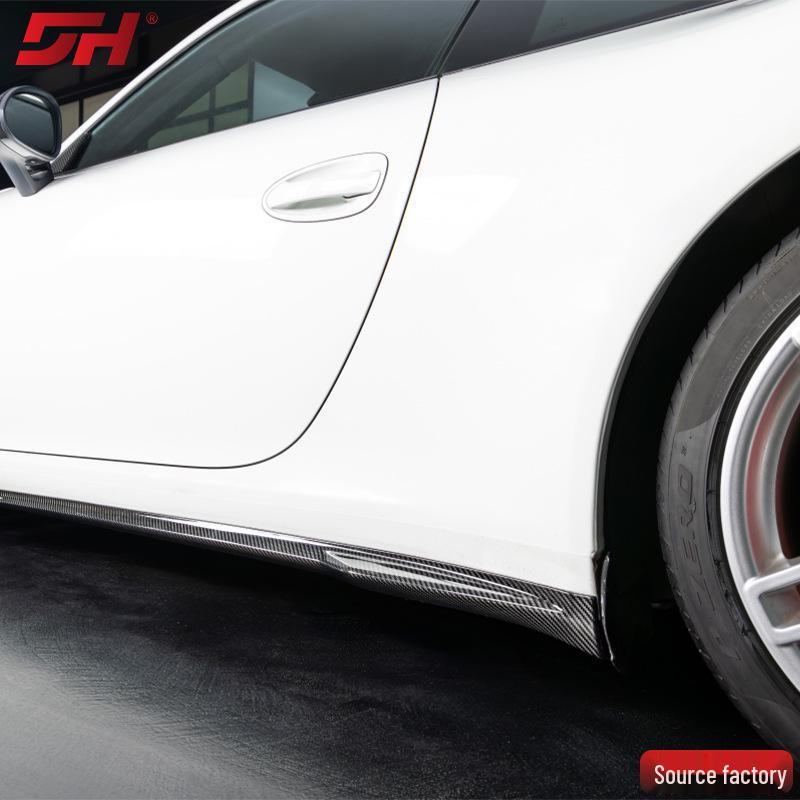 Compatible Dry Carbon Side Skirts for Porsche 911 (2012-2019) Modified to 992 Turbo, Easy Installation