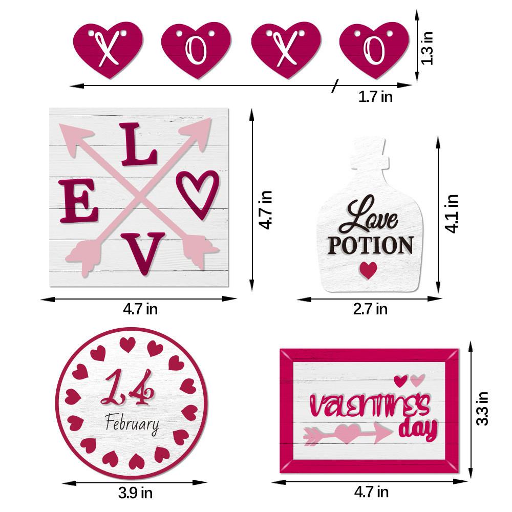 Day Festive Valentines Wooden Tray Signs With Playful Themes For Home Styling