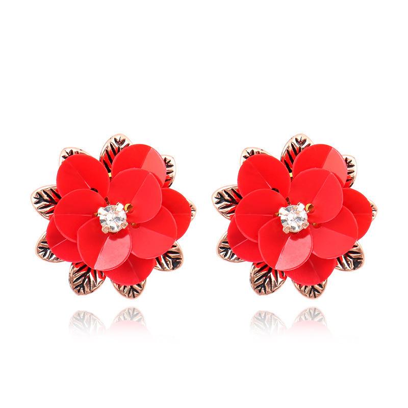 Bohemian Red Earrings Celebrate Retro Tassel Earrings Colorful Dripping Oil Style Earrings