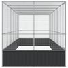 Vidaxl Woliera Z Przedłużeniem, Srebrna, 625X207X212 Cm, Stal