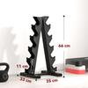 5-Tier Steel Dumbbell Rack with Plastic Inserts. 35x33x66cm. Black