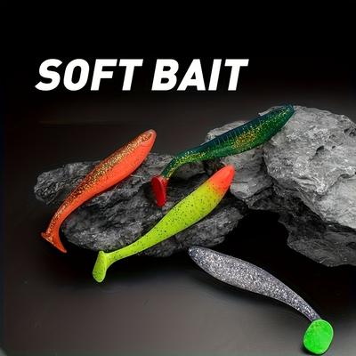 4-Pack 14cm/19g Floating TPR Soft Fishing Lures Bait - Weedless Tail Design, for Bass Pike Trout, Top Water Fishing Lures, Glitter Finish Lure