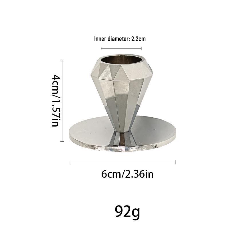 INS Style Silver Diamond Candle Holder - Western Restaurant Table Decoration