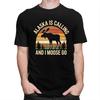 Mens Alaska Is Calling And I Moose Go T Shirts ShortSleeve Cotton Tshirts Birthday Gift Leisure Farm Animal Lover Tee Clothes