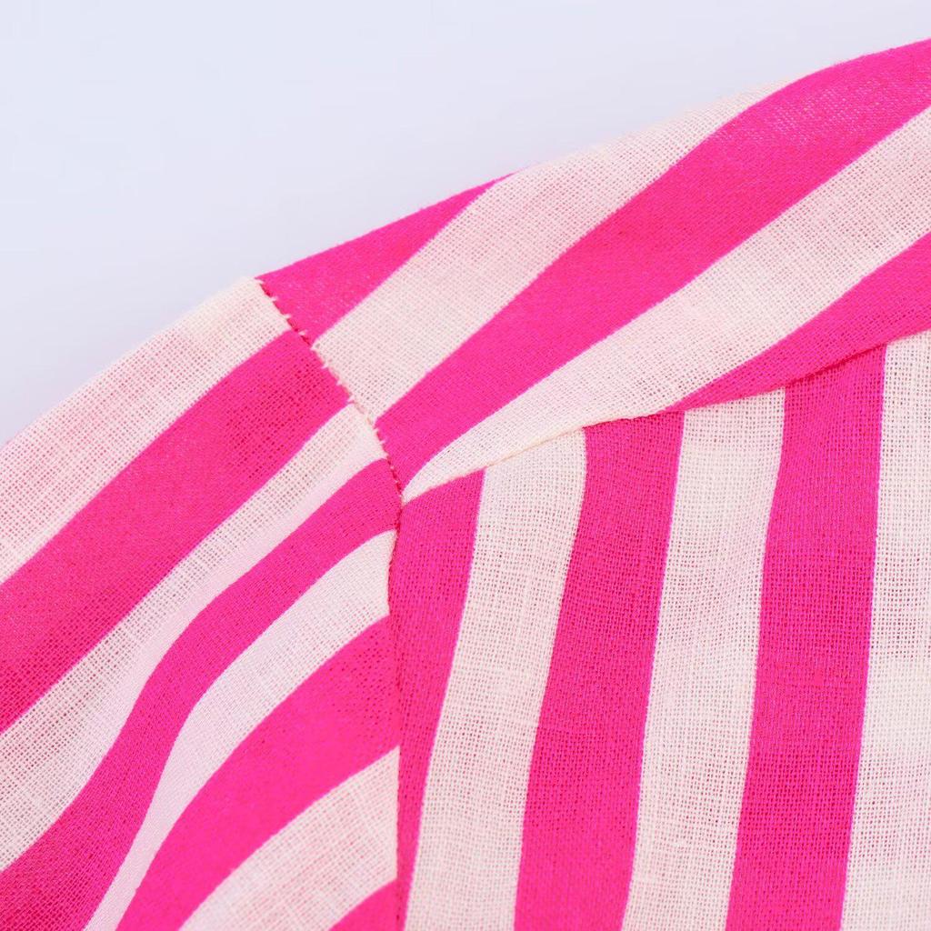 2025 Spring Women's Striped Long Sleeve Loose Shirt - European & American Style