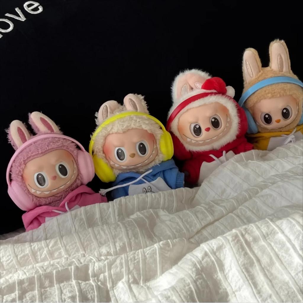 Labubu Accessories 17cm Labubu Fashion Earphone Accessories 10cm Cotton Doll Earphones Macaron Color Doll Earphones