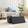 VECELO Storage Stool Ottoman Storage Bench Storage Box 76cm X 38cm X 38cm 100kg Weight Capacity Linen Foldable Multifunctional Step Stool Footrest Toy