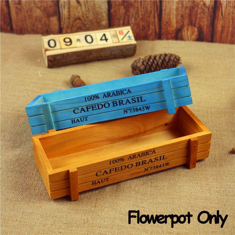 1 PC Gardening Trough Garden Decor Wood Flowerpot Rectangle Vase Succulent Boxes Vintage Crates