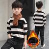 Boys' High-Neck Fleece Sweater - Thick Knitted, Trendy Base Layer for Autumn/Winter 2025