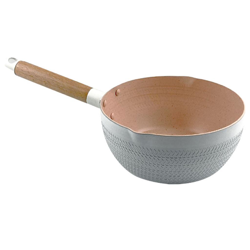 Nonstick Sauce Pan for Cooking Soup Noodles Aluminum Multifunctional Milk Pot Pan Cookware White