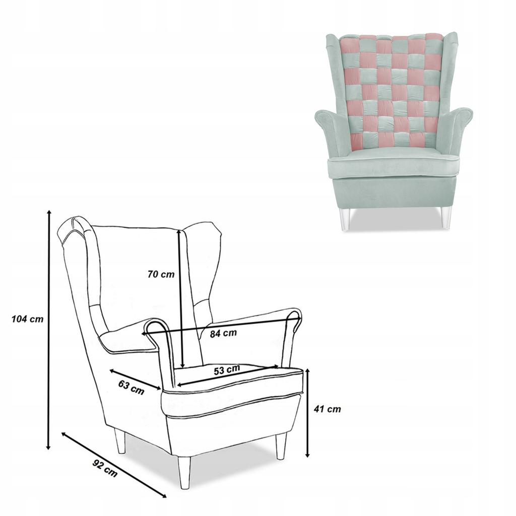 Set Uszak CAROL DUO Sofa Armchairs Poufs Family Furniture Grey - Pink