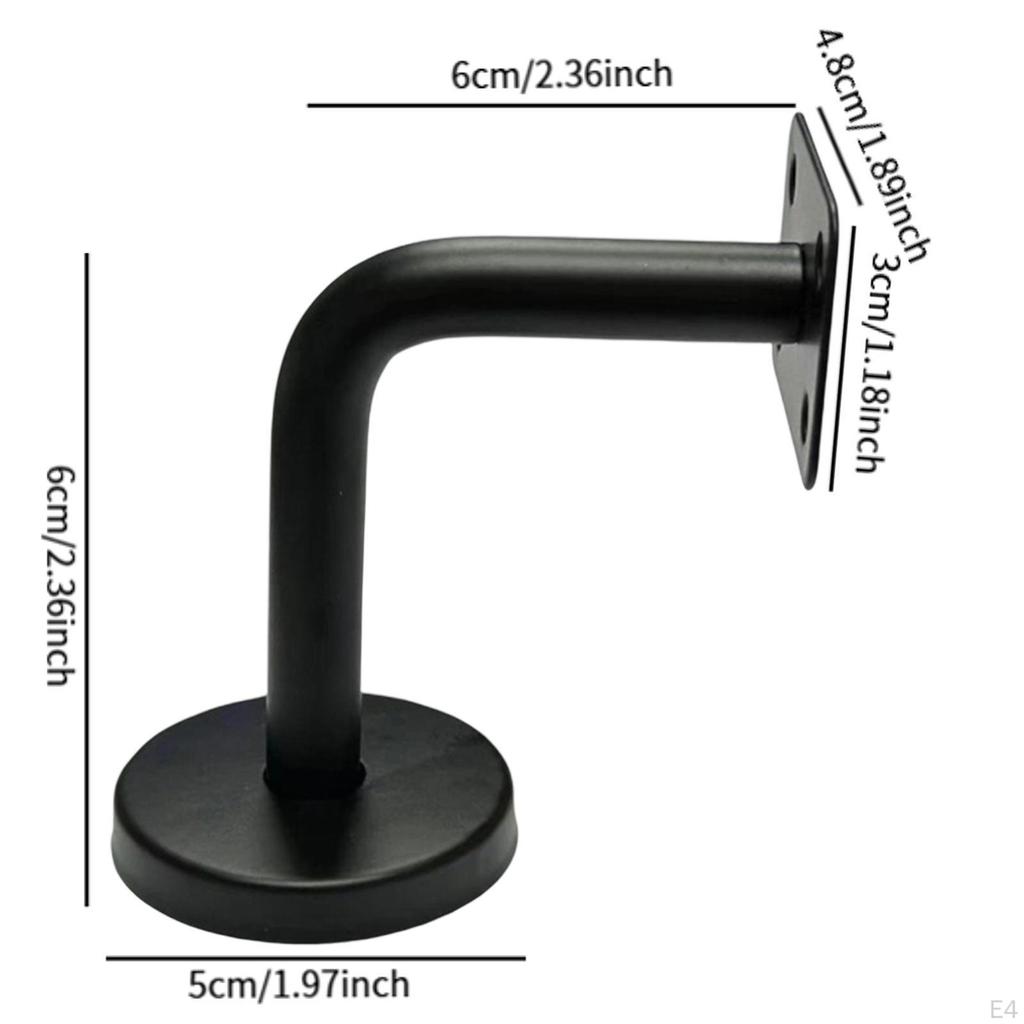 6 Pieces Stainless Steel Handrail Brackets Hand Rail Bracket Heavy Duty Strong Stair Support for