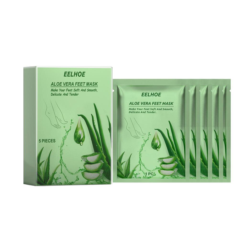 EELHOE Aloe Vera Fußmaske: Feuchtigkeitsspendende, rissverhindernde, peelende und hautweichmachende Fußmaske