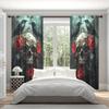 2 Panels Gothic Style Rose Skeleton Pattern Window Curtains   Half Blackout Suitable for Artistic Home Decorative Curtains