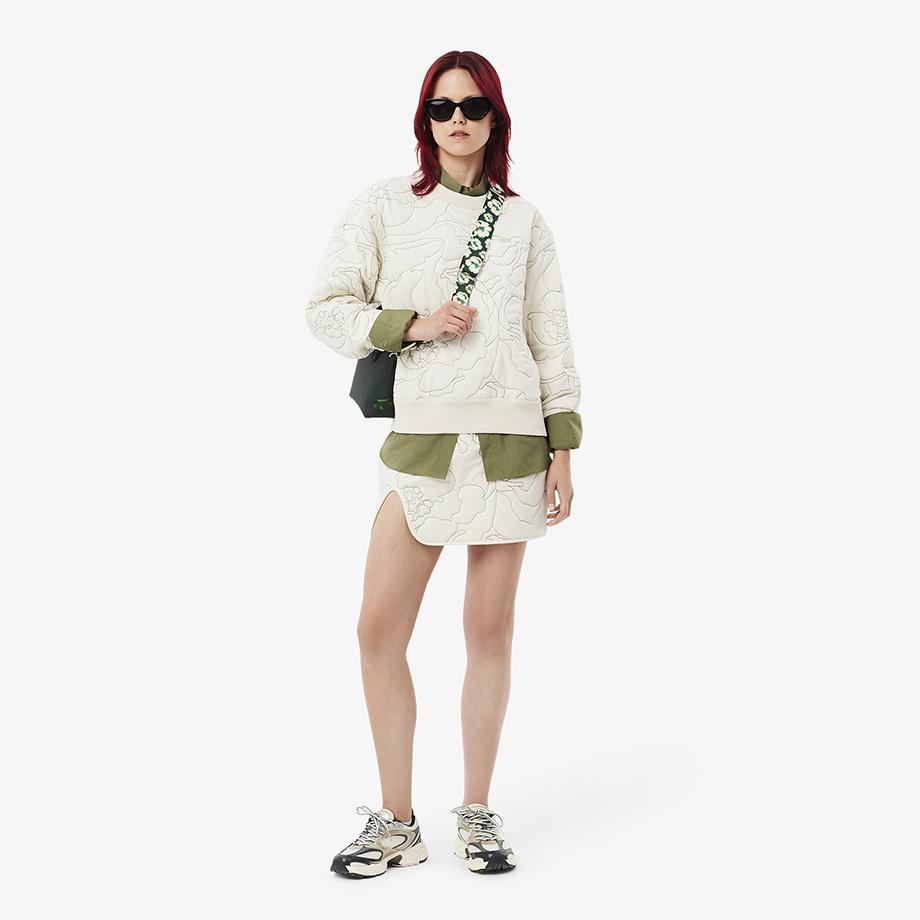 [Lacoste] Women's Flower Pattern Reversible Padded Sweatshirt SF2686-54NID8