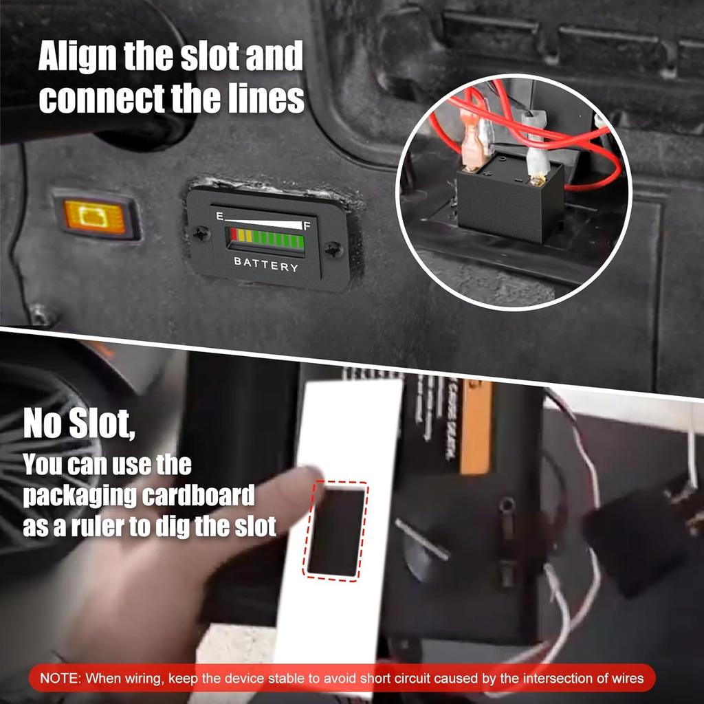 BM210 12V 24V 36V 48V 60V 72V Battery Meter, Waterproof LED Batterys Voltage Display Acid&Lithium Battery Gauge Meter for Golf Cart EZGO Club CAR and