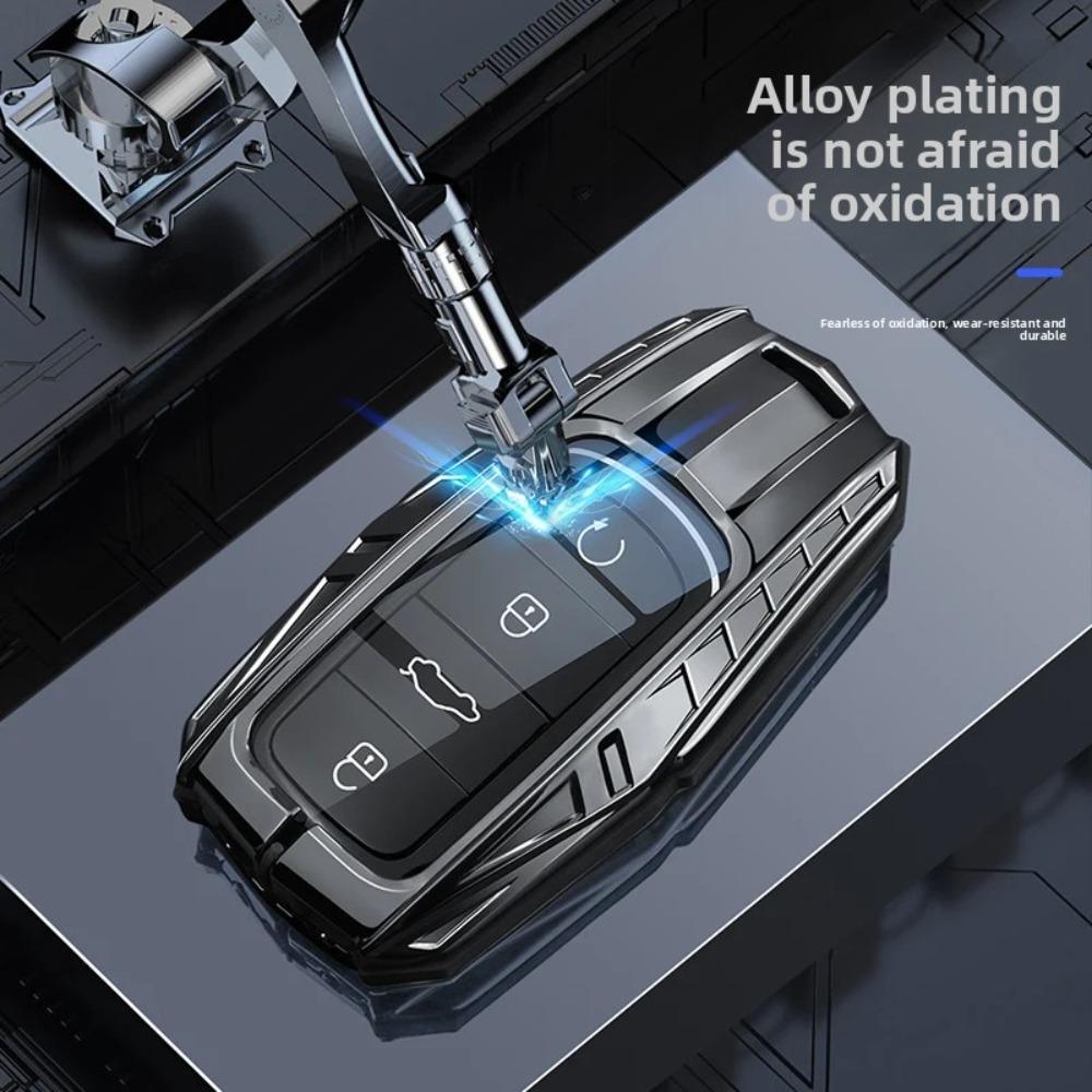 Car Zinc Alloy Silicone Key Case Cover Holder for Chery Tigo 7 8 Pro Max Omoda C5 Tigo 7 8 Plus Arrizo 5 Plus Key Protective Bag