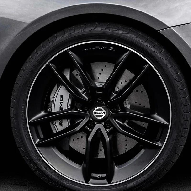 4pcs Car Wheel Center Cover Hub Caps Badge Stickers Accessories For Nissan Qashqai Juke Pulsar Sentra Altima Patrol Micra Rogue DEJAH1