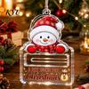Holiday Party Favor Decor Christmas Money Holder Ornaments, Acrylic Gingerbread Snowman Santa Cash Stocking Stuffer for Gift Xmas Tree, Home