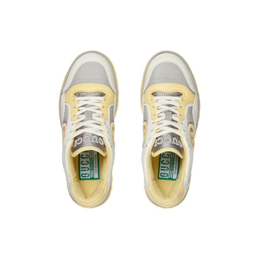 GUCCI MAC80 Leather Low top Skateboard Shoes Beige 747954 AACNW 9148