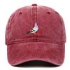 Casquette de baseball unisexe brodée de pigeon, protection solaire, lavée, chapeau de sport d'extérieur pour hommes et femmes, décontracté