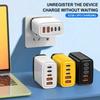 240W Multi-Port Charger with Lights, 3 USB-C PD + 2 USB, US/EU Plug, Compatible with Apple & Huawei Devices