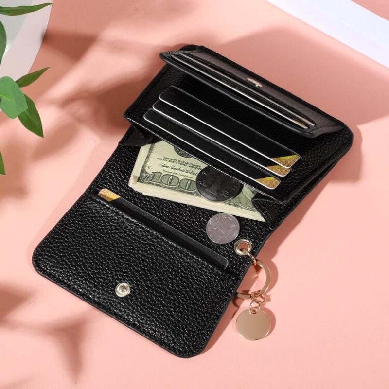 Vintage Solid Color Short Wallet, Credit Card Holder Portable Bifold Coin Purse, Women'S Credit Card Holder