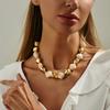 Fashion Irregular Smudge Resin Beaded Necklace, Personalized Geometric Special-Shaped Ccb Collarbone Chain Necklace