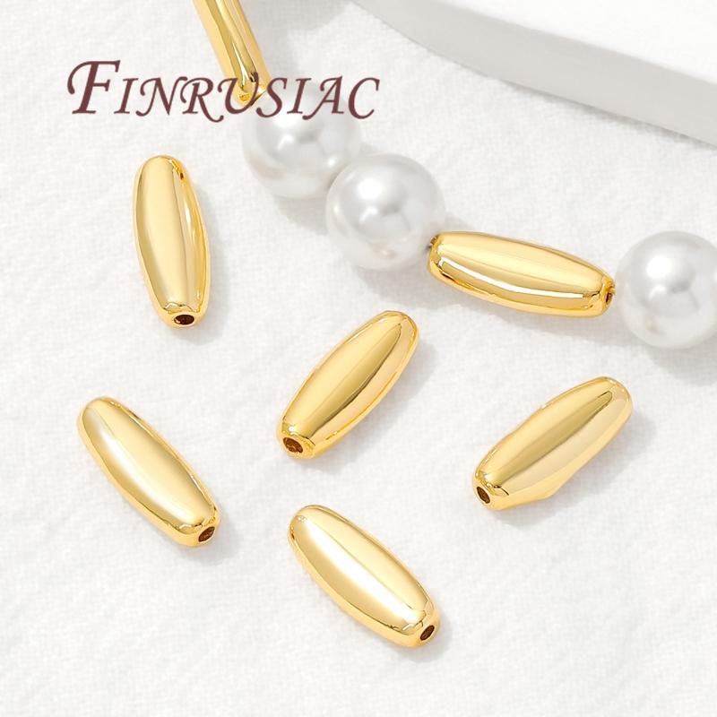 5mm*13mm Rice Shape Beads 18K Gold Plated Beads Separators,Bracelets Accessories,DIY Jewelry Making Supplies,Metal Beads