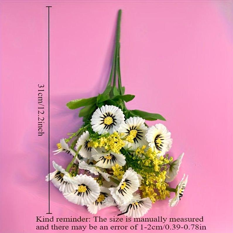 6pcs Outdoor Floral Arrangement, Daisy Simulation Flowers for Decoration, Plastic Flowers, Indoor and Outdoor Decorative Flowers
