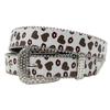 Rhinestone Belt Printed Niche Fashion Couple Belt Punk Trend Student Brown Small Love Rhinestone Belt