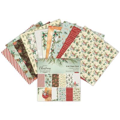 24 Sheets Christmas Craft Paper Pads Cutting Dies Art Background Origami Scrapbooking Card Making