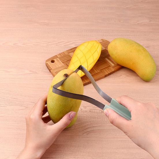 Mango Peeler Cutter Tool Stainless Steel 3-in-1 Fruit Slicer Corer Pit Remover for Watermelon Avocado Kiwi Kitchen Gadget