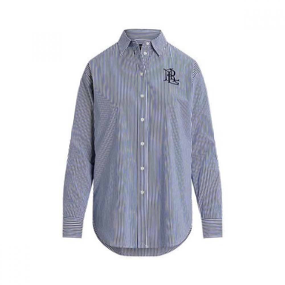 Lauren Ralph Lauren Relaxed Fit Striped Stretch Cotton Shirt  Wmlrshts6820376400 
