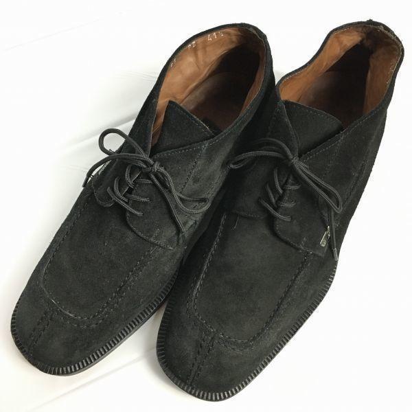 Versace Classic Chukka Boots Schwarz Wildleder-Finish Größe 41.5 26.026.5 Vintage Herren(GEBRAUCHT)