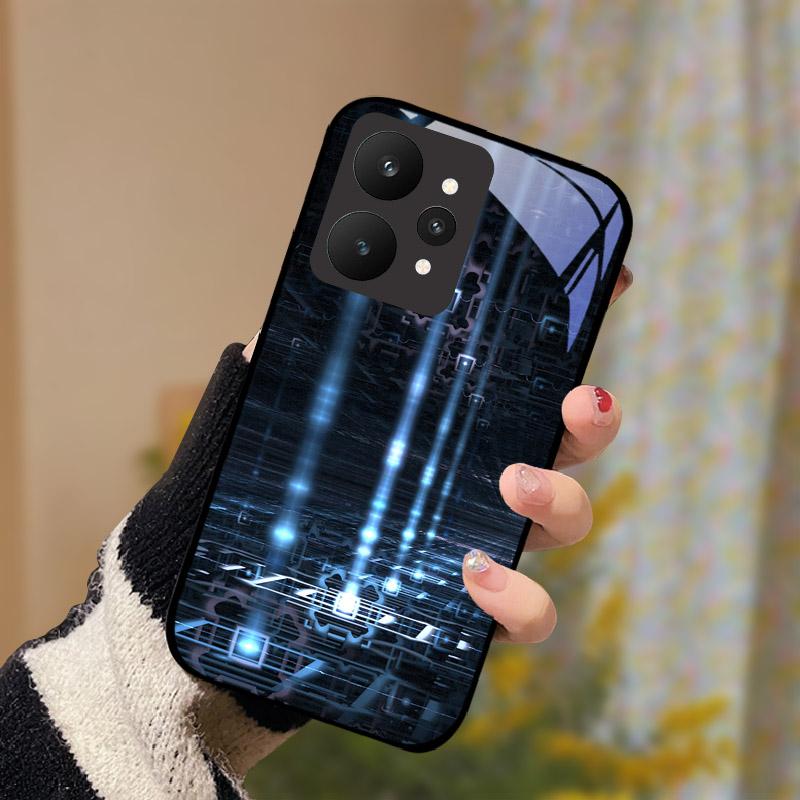 Luxus Gehärtetes Glas Hülle Für Realme 15 5G RMX5106 RMX5105 Handyhülle Vollständig Schützend Stoßfest Hülle Fundas Cartoon Capa