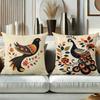 Colorful Bird and Flower Patterned Decorative Throw Pillows Polyester Pillowcase, Sofa Decorative Cushion Cov Headboard Pillow