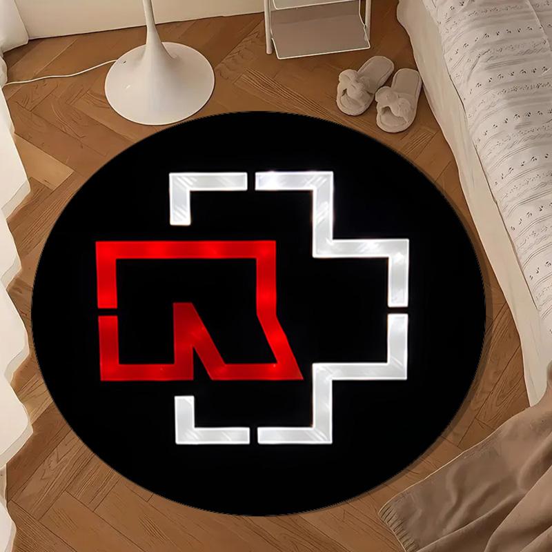 Ramms rock band Fire Logo Round mat, Anti-slip Circle Carpet Chair rug For livingroom,Bedroom, doormat home decor Gift Christmas Gifts