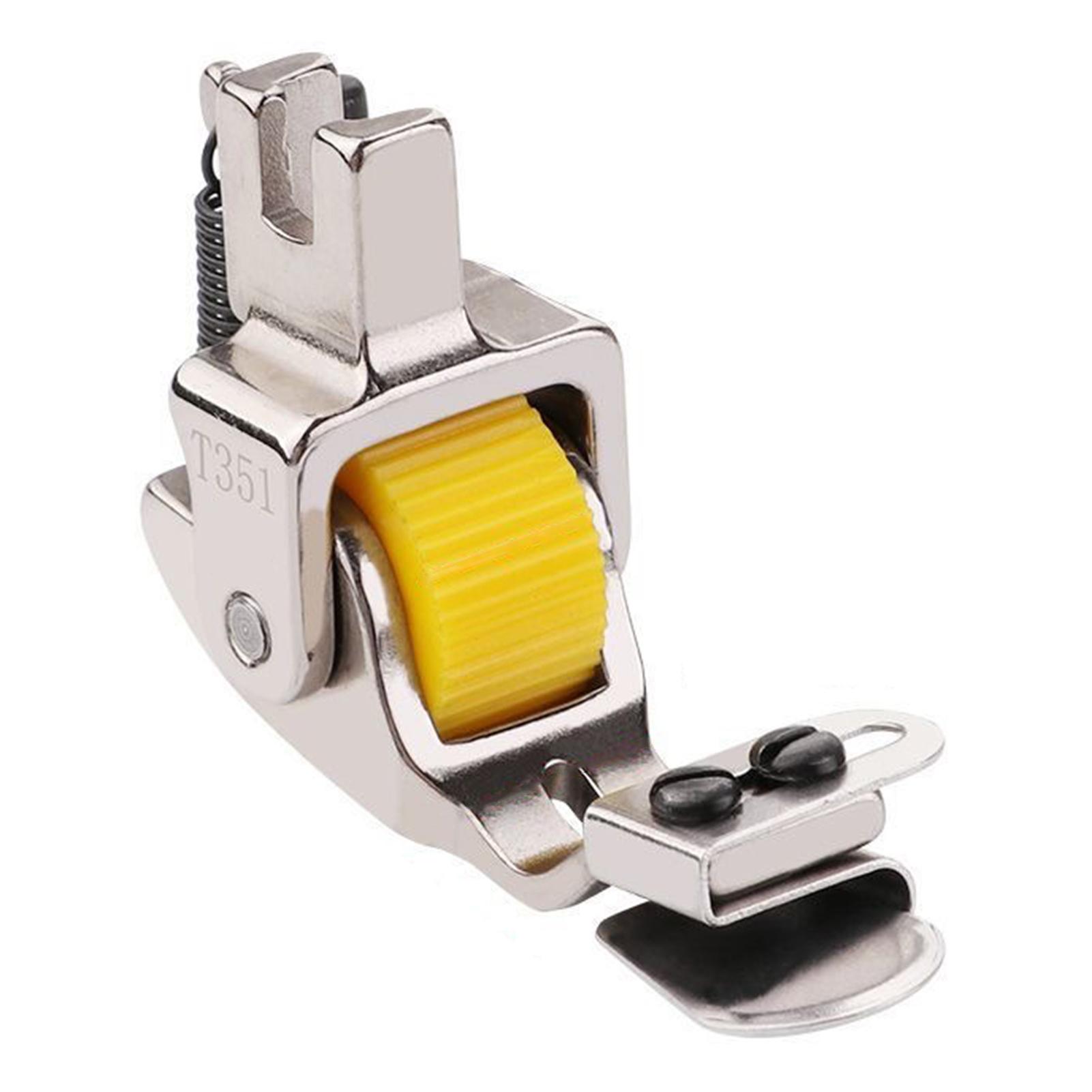 

Downward Folding Hemming Curling Presser Foot Wear-Resistant Metal Roller Foot,Practical Industrial Roller Presser Foot For Home As Shown жёлтый
