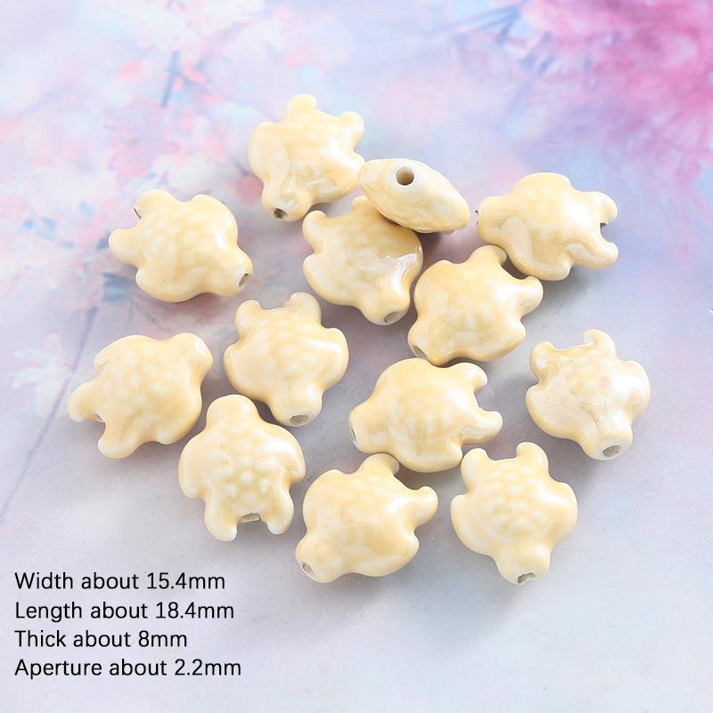 10ks Keramické Korálky Želva Rozdělovací Volné Korálky Pro Výrobu Šperků Diy Náramek Náhrdelník Příslušenství