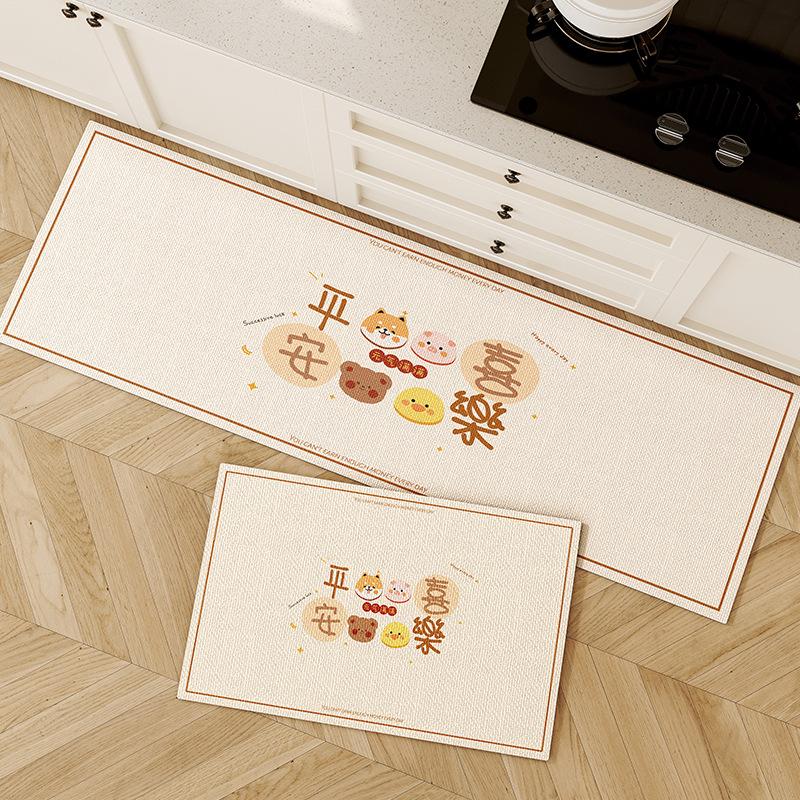 Kitchen Floor Mat, Water Absorption, Oil Absorption, Non-Slip, Diatom Mud Quick-Drying, Long Foot Mat, Household Dirt-Resistant Bathroom Carpet