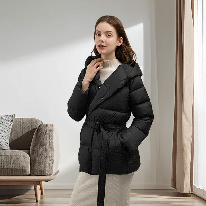 Down jacket women's medium and long 2024 new winter women's clothing Jiangnan style simple warm duck down jacket