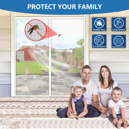 Thalix Entryway Screen Door, Latest Model with Magnetic Closure, 65x270 cm, Easy Installation with Storage Buckle, Quiet Operation, Automatic Closure,