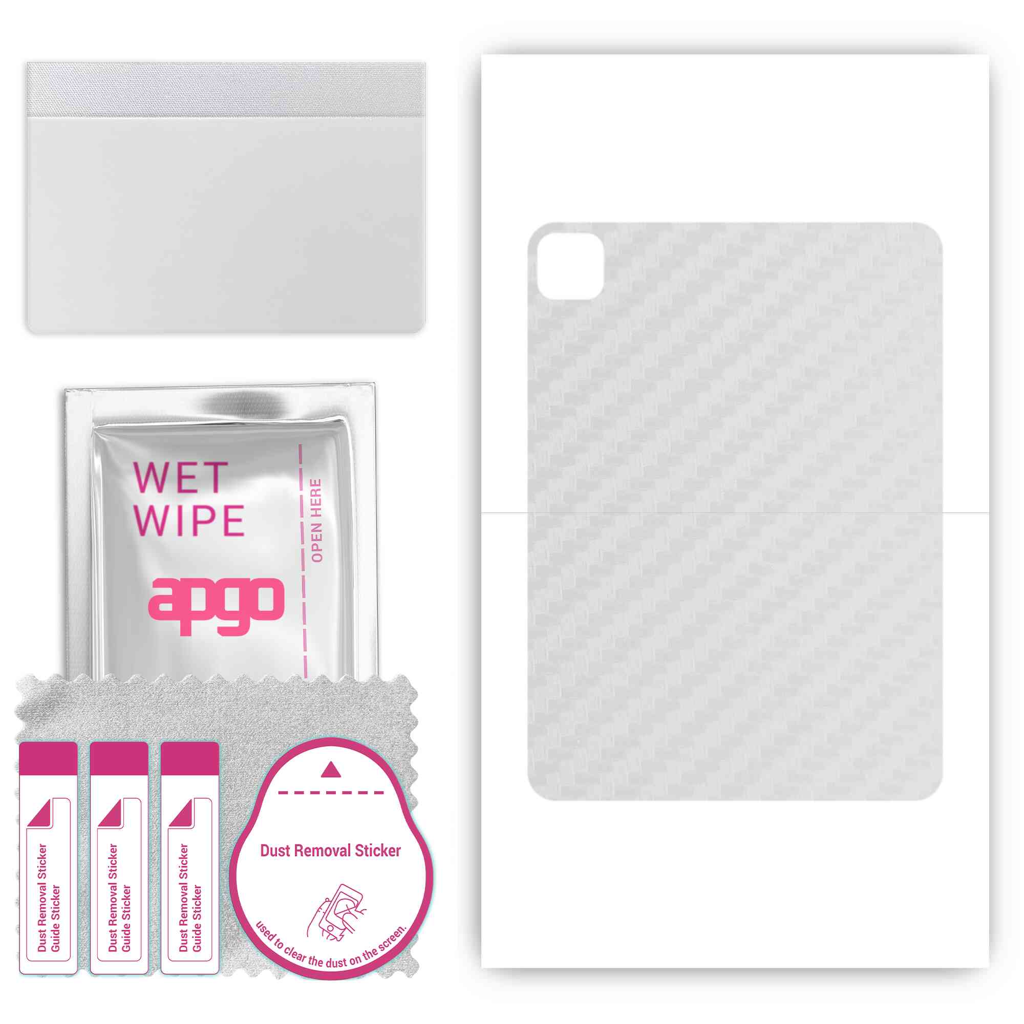 

Apgo Protective Skin Sticker для задньої панелі, сумісний з Apple iPad Pro 11 (2020), Пакетна плівка, фольга, вініл – візерунок прозорий карбон