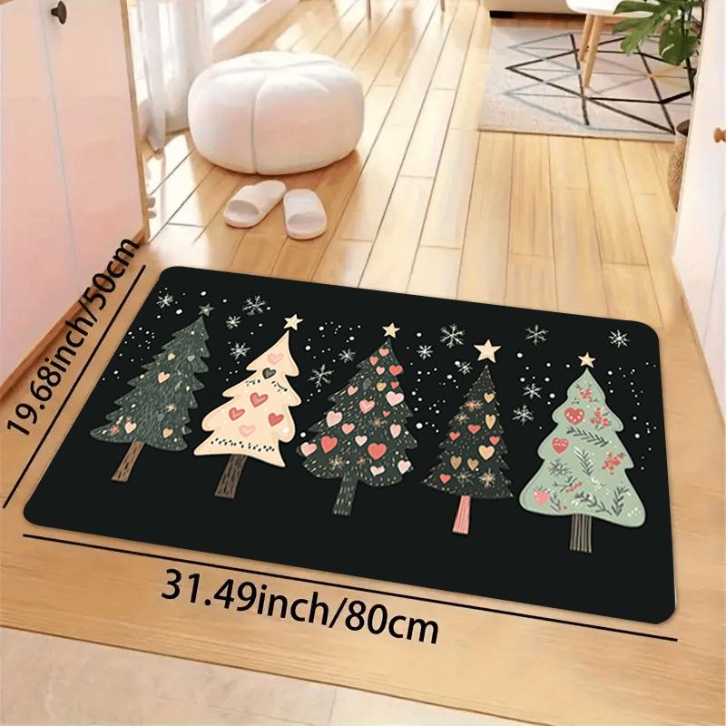 Christmas Tree Carpet Shower Mat Bathroom Carpet Home Decoration Floor Mat Kitchen Bedroom Living Room Doormat Bedside Rugs