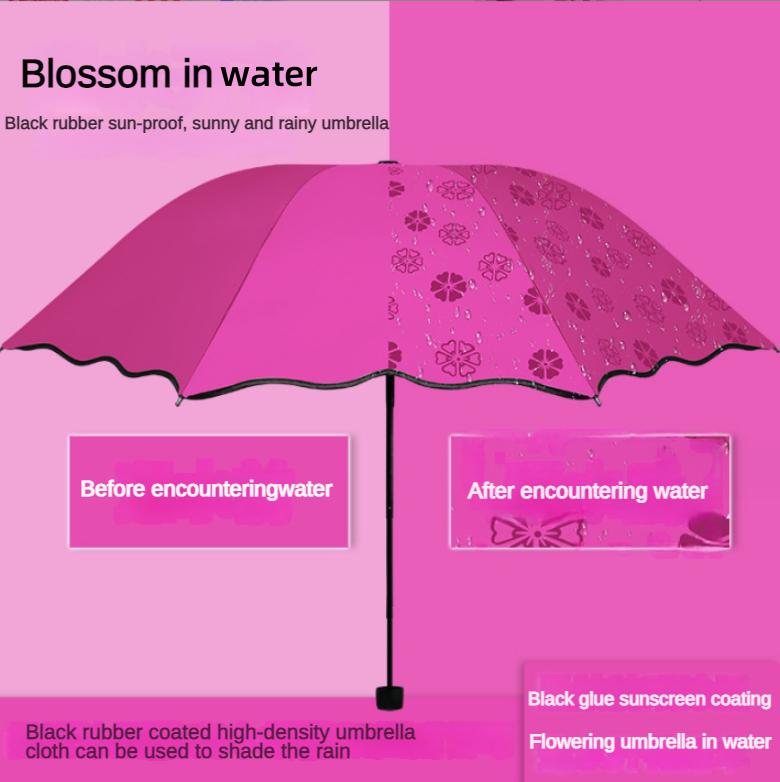 

Волшебный складной зонт с рисунком дождевой воды, ветрозащитный и солнцезащитный зонт, зонт для активного отдыха, защита от УФ-лучей красный