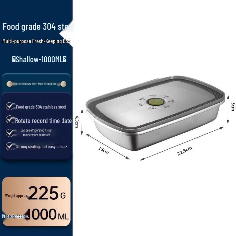 JINGRX 304 Stainless Steel Food Storage Container