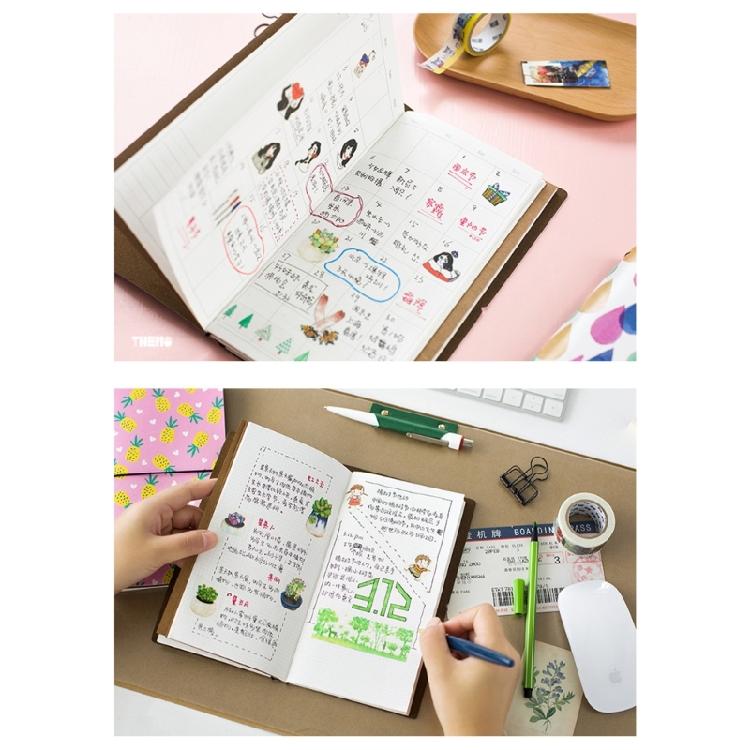 Vintage Monthly Planner 60 Sheets Paper Notebook Writing Journal 4x7.4Inch Portable Size For Daily Scheduling Planning