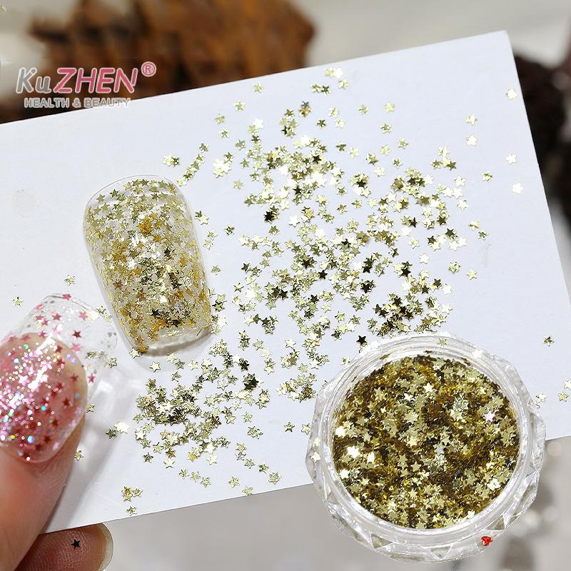 1 Glas Glitzer 1mm Mini Funkelnder Stern Nagelglitzer Funkelnde Nageldekoration Nagelstudio Design Niedliches Accessoire DIY Nagelkunst Design